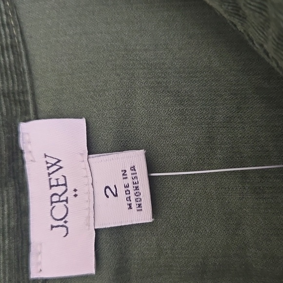 J.Crew Pine Green Corduroy Shirt Dress Belted Long Sleeve NWT Size 2 - Picture 12 of 17